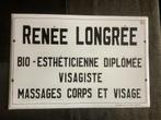Prachtige emailleplaat - Renee Longree Bio Estheticienne, Ophalen of Verzenden
