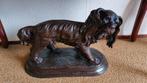 bronzen beeld hond spaniel, Antiek en Kunst, Ophalen