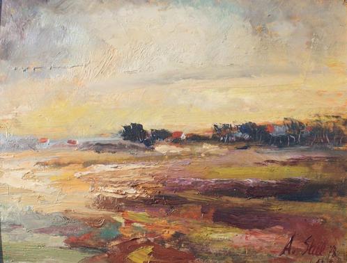 Albert Steel (1917-1984): Landschap 1978 (52 x 42 cm), Antiek en Kunst, Kunst | Schilderijen | Klassiek, Ophalen of Verzenden