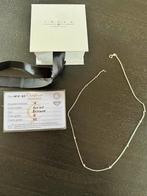 Ketting witgoud 5 diamantjes, Handtassen en Accessoires, Ophalen of Verzenden, Nieuw, Wit, Goud