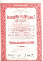 Emailleries & Tôleries Réunies - 1935, 1920 tot 1950, Ophalen of Verzenden, Aandeel