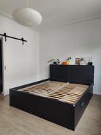 Ikea BRIMNES bed met lattenbodem van Luröy, Ophalen, Overige materialen, Verstelbaar, Zwart