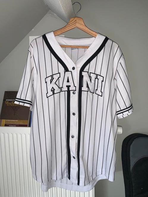Karl Kani (Baseball) Shirt Size L, Kleding | Heren, T-shirts, Zo goed als nieuw, Maat 52/54 (L), Wit, Verzenden