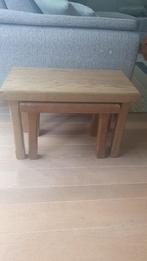 Volhouten bijzettafeltjes, Huis en Inrichting, Ophalen, Gebruikt, Hout, Retro