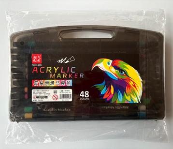 SPLINTERNIEUWE doos 48 stuks ACRYLIC MARKERS. beschikbaar voor biedingen