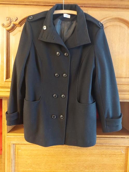 Wollen mantel Damart maat 46, Kleding | Dames, Jassen | Winter, Zo goed als nieuw, Maat 46/48 (XL) of groter, Zwart, Ophalen of Verzenden