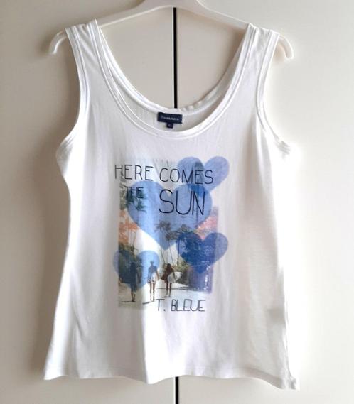 Te koop: Leuk wit topje van "Terre Bleue", 42., Kleding | Dames, Topjes, Gedragen, Maat 42/44 (L), Wit, Ophalen