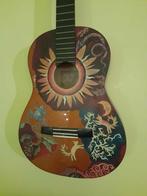 Akoestische Gitaar geschilderd door kunstenares Li-Ma, Klassieke of Spaanse gitaar, Gebruikt, Ophalen of Verzenden