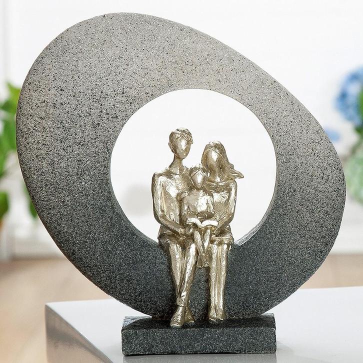 Familiebeeld in boog (nieuw), Antiquités & Art, Art | Sculptures & Bois