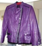 Paarse lederen blazer voor dames mt 40. Gemeten van schouder, Kleding | Dames, Ophalen of Verzenden, Zo goed als nieuw, Maat 38/40 (M)