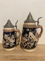 2 antieke Duitse zandstenen bierpullen, Antiek en Kunst, Ophalen of Verzenden