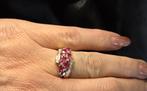 Gouden Vintage ring edelsteen robijn en diamant. 2026/20., Handtassen en Accessoires, Ringen, Verzenden, Zo goed als nieuw, 17 tot 18