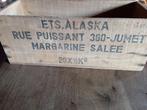 Ancienne boîte en bois a margarine Alaska, Enlèvement
