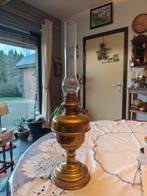 Lampe à pétrole ancienne 45 cm en laiton modèle déposé L&B, Antiek en Kunst, Antiek | Verlichting, Ophalen