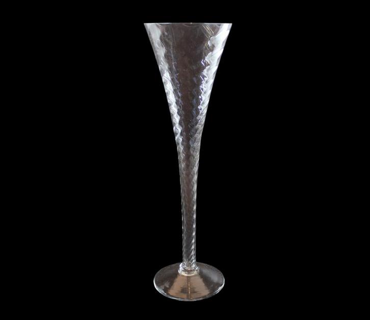 2x 26cm champagneglas Renoir-patroon champagefluit glas, Antiek en Kunst, Antiek | Glaswerk en Kristal, Ophalen of Verzenden