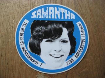Vintage Sticker Samantha Zangeres  beschikbaar voor biedingen