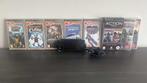PSP Console + 7 spelletjes + 8GB Geheugenkaart, Zwart, Ophalen of Verzenden, PSP, Gebruikt