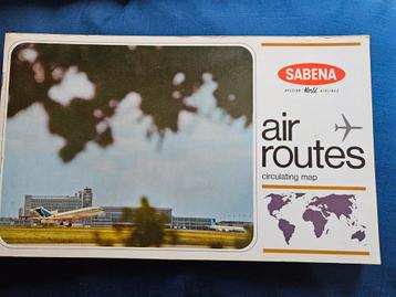 Sabena air routes circulating map 1969 beschikbaar voor biedingen