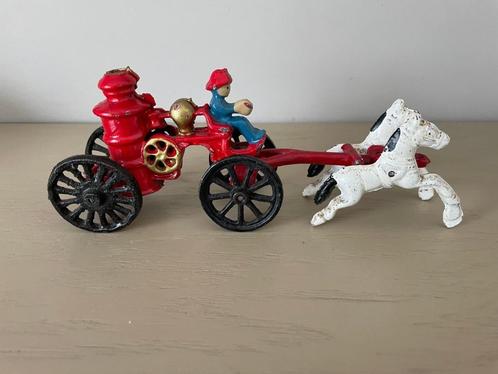 Gietijzeren brandweerwagen - jaren 1920/1930 - Hubley Toys, Antiek en Kunst, Antiek | Speelgoed, Ophalen of Verzenden