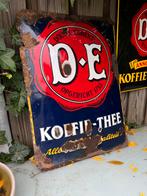 D E koffie Thee emaille reclamebord, Ophalen of Verzenden