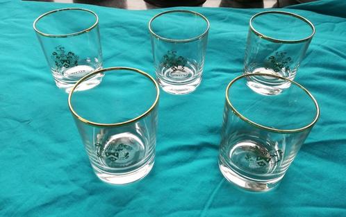 5 glazen FX De Beukelaer elixir, Verzamelen, Glas en Drinkglazen, Gebruikt, Ophalen of Verzenden
