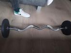 Curved halter bar 2 x 5kg + bar, Sport en Fitness, Ophalen, Gebruikt, Halterset