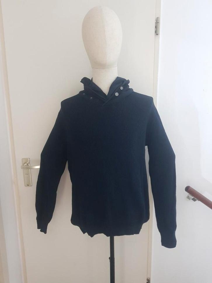 N.Z.A. rib knit hoodie • M • donkerblauw • nieuw, Kleding | Heren, Truien en Vesten, Zo goed als nieuw, Maat 48/50 (M), Blauw