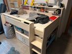 Halfhoog bed van 90x200 met bureau, Ophalen, Gebruikt