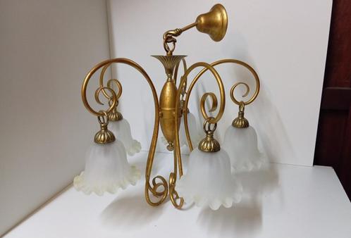 Spaanse luster kroonluchter murano lamp, Huis en Inrichting, Lampen | Kroonluchters, Glas, Metaal, Ophalen