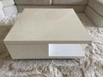 Salontafel wit met 2 lades 80x80x36, Ophalen, Gebruikt, 50 tot 100 cm, Vierkant