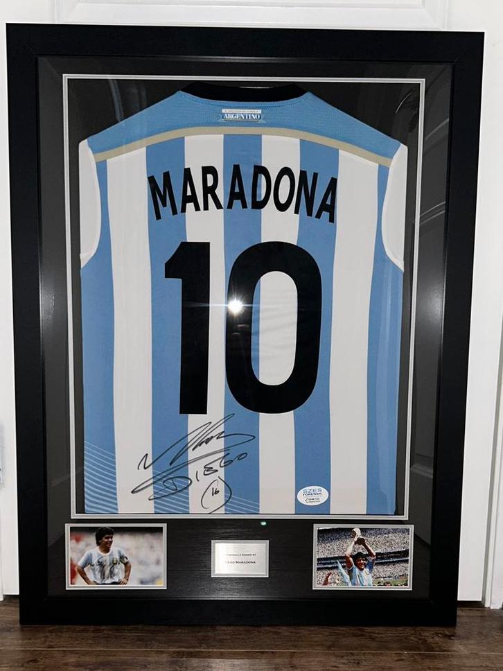 Gesigneerd Argentinie Maradona, Verzamelen, Sportartikelen en Voetbal, Zo goed als nieuw, Shirt, Ophalen of Verzenden