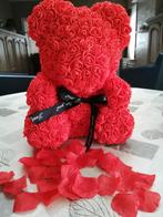 rode liefdes bloemenbeer 40 cm, Collections, Ours & Peluches, Enlèvement ou Envoi, Comme neuf, Autres types, Autres marques
