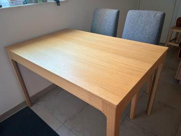 Uitschuifbare eettafel met 4 stoelen, Huis en Inrichting, Tafels | Eettafels, Ophalen, Zo goed als nieuw