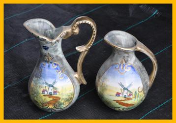 Vaas of Waterkan - Lot van 2 stuks - met windmolen decoratie beschikbaar voor biedingen