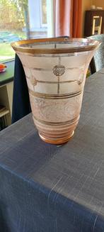 grote roze/zalmkleurige glazen vaas, Antiek en Kunst, Ophalen