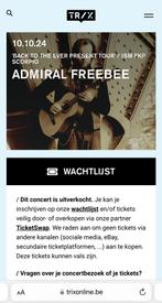 2 x ticket Admiral Freebee in Trix Antwerpen