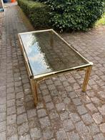 Hollywood regency bamboo tafel (messing), Ophalen, Glas
