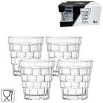 Glazen Qube Tumbler whiskeyglazen waterglazen 280 ml set 4 x, Verzenden, Nieuw, Waterglas
