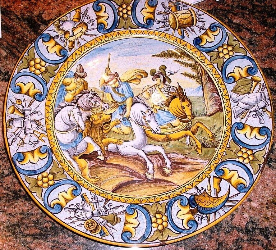 plat historié en majolique d'Urbino, Antiquités & Art, Envoi