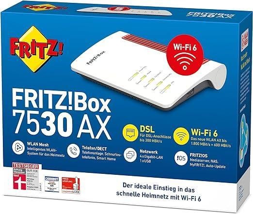 vm fritz box 7530AX - vdsl +dect+gigabit + a/b/g/n/ac Wifi6, Informatique & Logiciels, Routeurs & Modems, Reconditionné, Routeur avec modem
