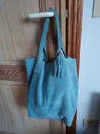 Tas lichtblauw leer suede nieuw, Enlèvement ou Envoi, Neuf, Bleu, Shopper