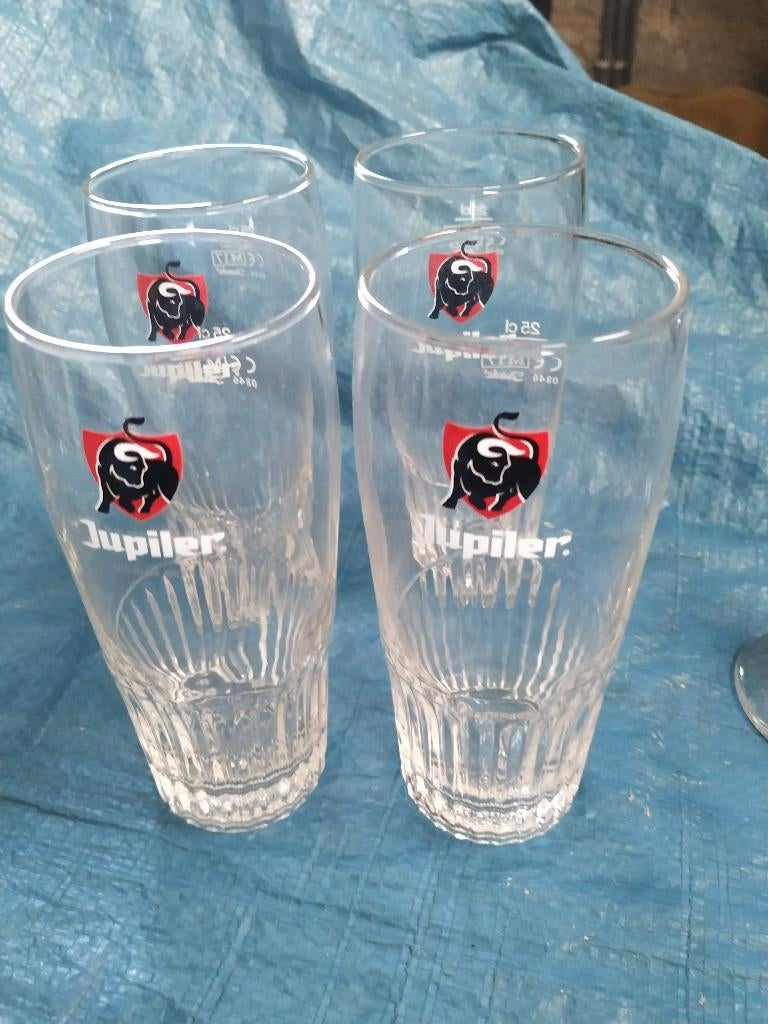 6 bierglazen jupiler, Ophalen of Verzenden