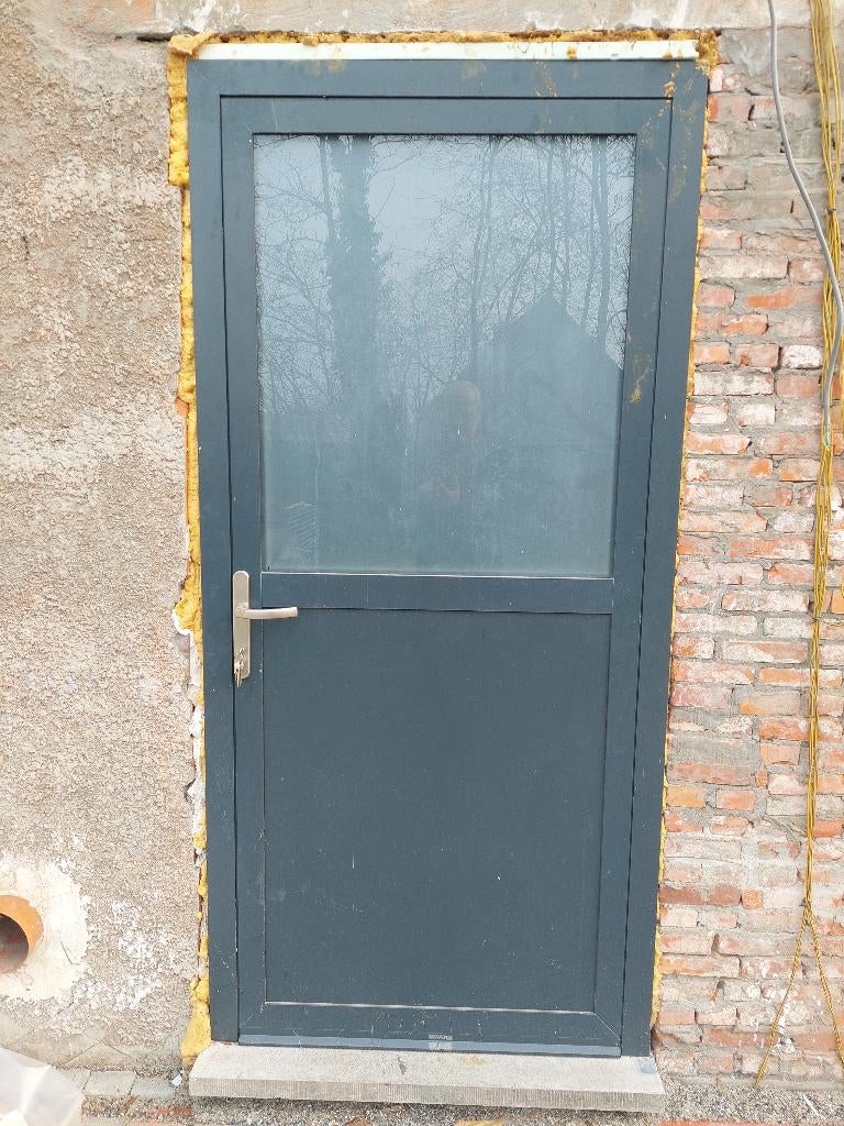 aluminium buitendeur, Doe-het-zelf en Bouw, Ophalen, Gebruikt, 80 tot 100 cm, Buitendeur