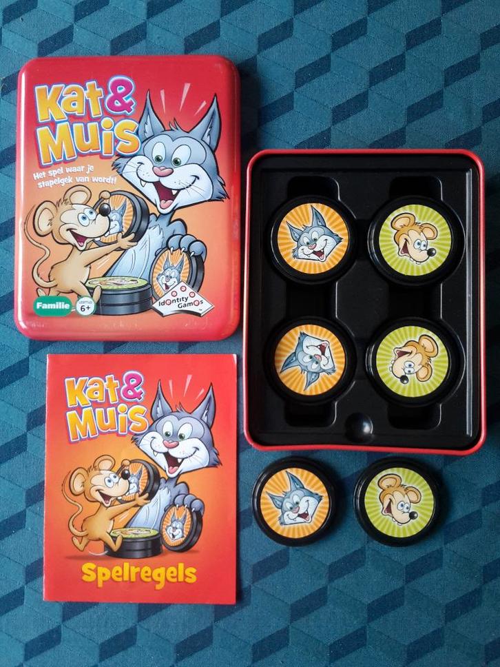 Leuk kinderspel Kat & Muis, 2 spelers, 6+, + 1 gratis promo, Hobby en Vrije tijd, Gezelschapsspellen | Bordspellen, Zo goed als nieuw