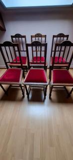 Set van 6 antieke eiken eetkamerstoelen, Antiek en Kunst, Ophalen