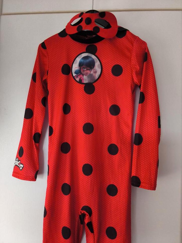 Kinderkostuum - Miracoulous Ladybug/ T. 7-8 jaar, Kinderen en Baby's, Carnavalskleding en Verkleedspullen, Zo goed als nieuw, Meisje