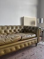 Chesterfield 3-zit zetel olijfkleurig, 250 à 300 cm, Enlèvement, Utilisé, Bois