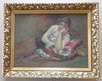 LEON HOUYOUX / LIGGENDE DAME / OLIEVERF / 43x54cm / KADER, Enlèvement ou Envoi