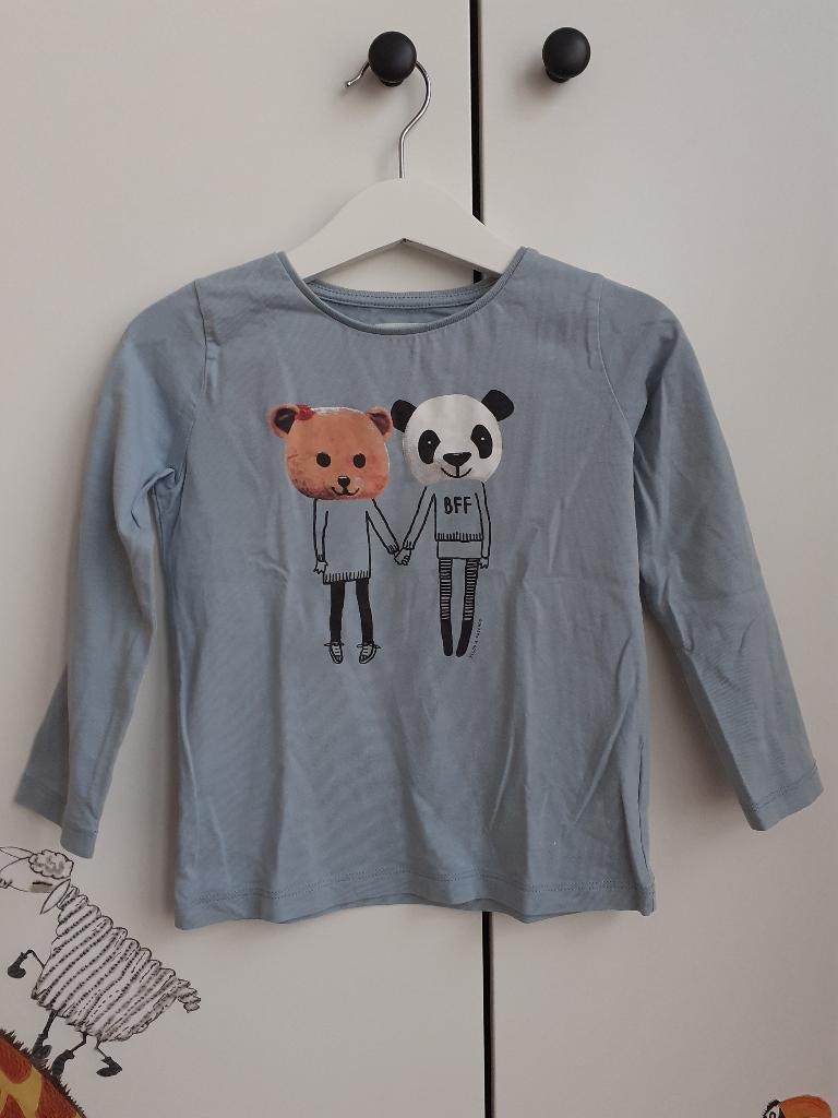 Longsleeve Filou & Friends maat 4 (104) - beer en panda BFF, Kinderen en Baby's, Kinderkleding | Maat 104, Gebruikt, Meisje, Ophalen of Verzenden