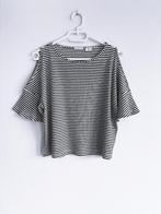 Cooperative gestreepte oversized rib top zwart/wit – maat XS, Overige kleuren, Verzenden, Zo goed als nieuw, Korte mouw